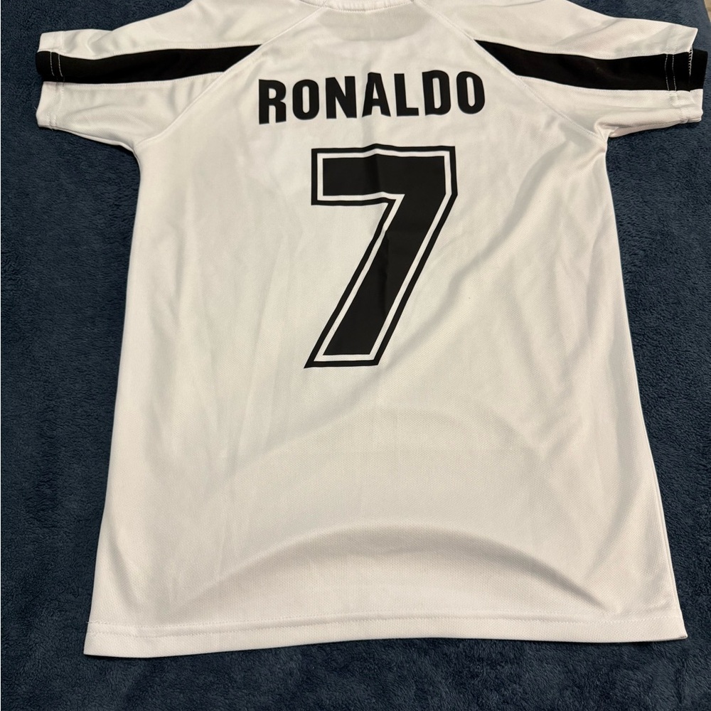 Classic White and Black Ronaldo Jersey